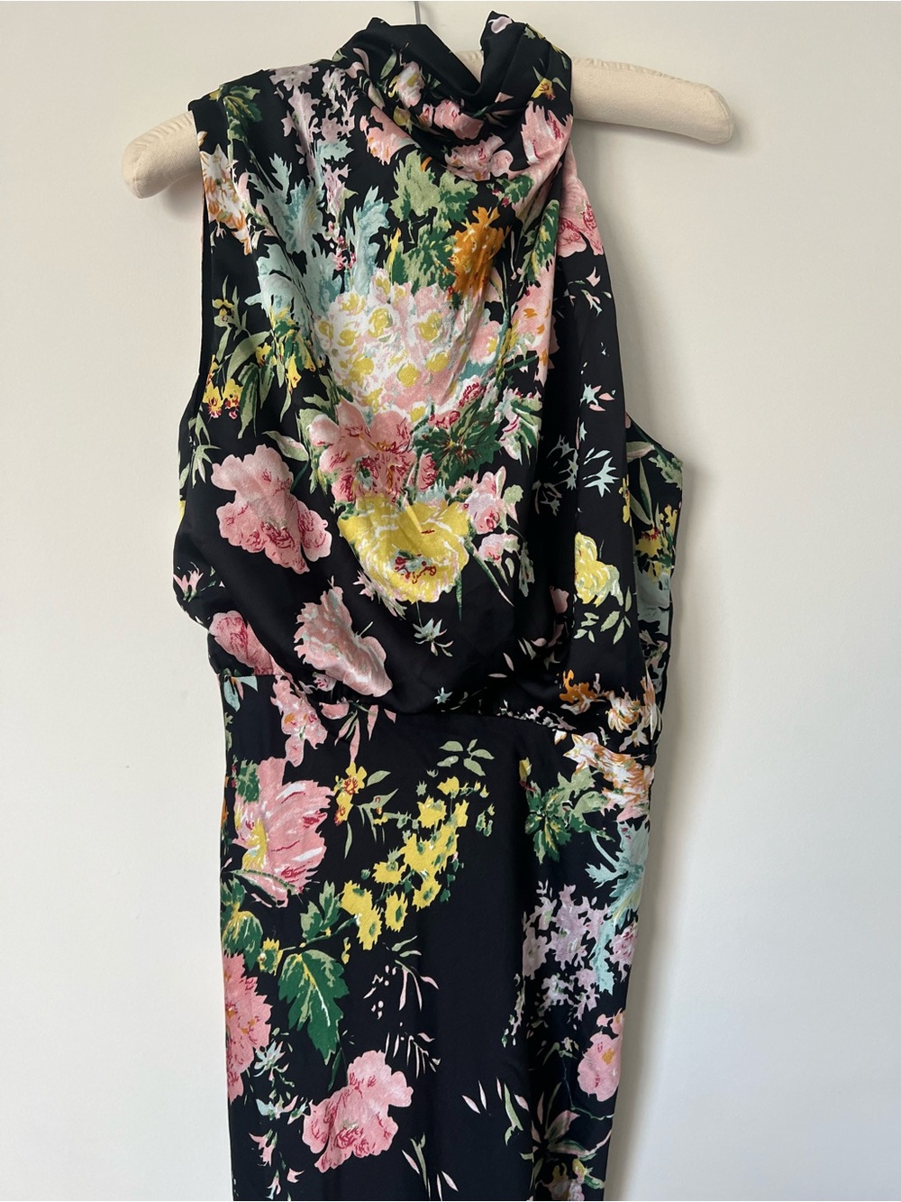 NWOT Petal & Pup Black Floral Midi Dress